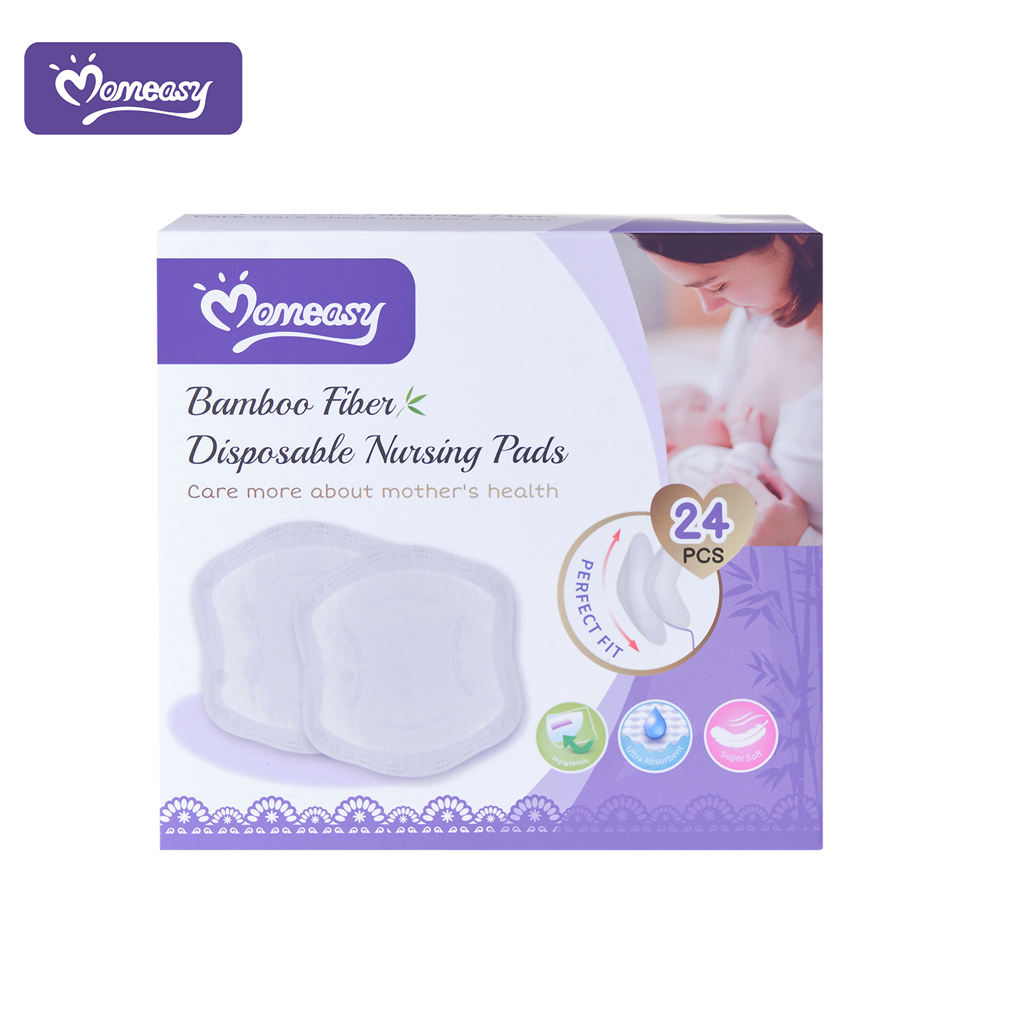 Factory directly price mother care products Bamboo Fiber Environmentally friendly health care convenient Disposable Breast Pads