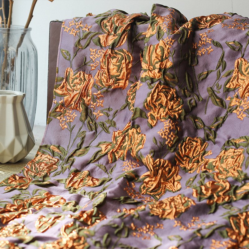 3D FLOWER 100%polyester woven customize fashion yarn dyed brocade jacquard fabrics for dress