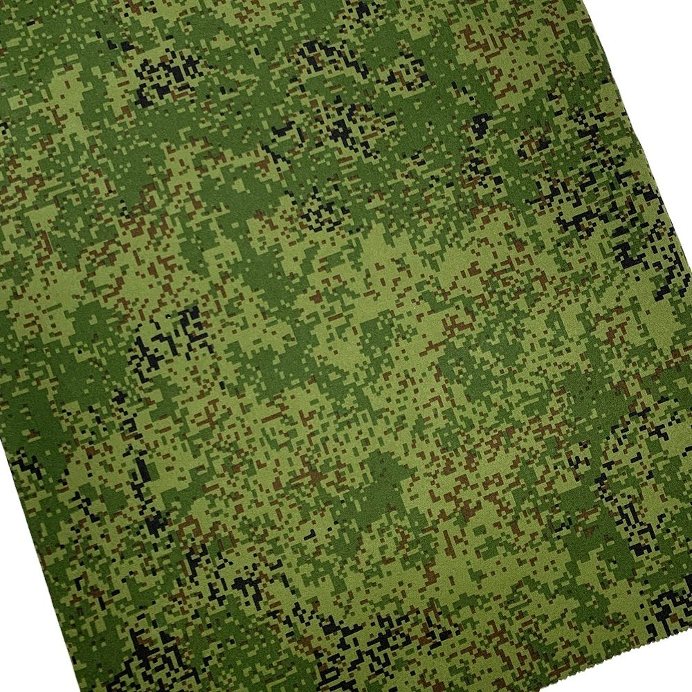 100% Polyester Soft-shell + PU membrane + Polar Fleece 3 layers woodland digital Russia Camouflage Fabric for outdoor jackets