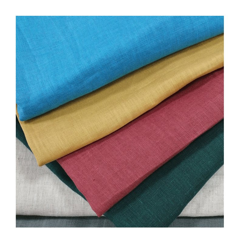OEKO-TEX wholesale roll custom thick white natural 100% pure linen curtain fabric