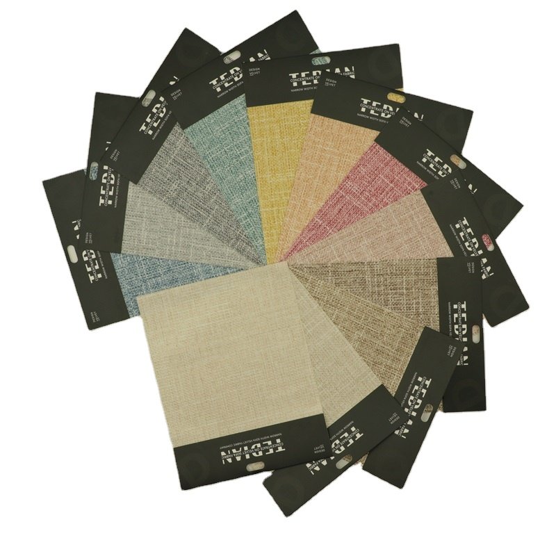 TC1 Looks Like Linen Warp Sofa Upholstery Custom Polyester Printed Knit Velvet Faux Linen Fabrics