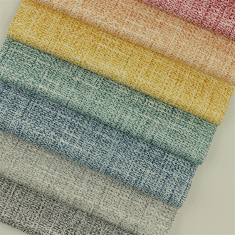 TC1 Looks Like Linen Warp Sofa Upholstery Custom Polyester Printed Knit Velvet Faux Linen Fabrics