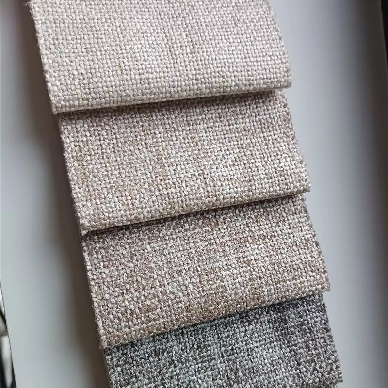 Acrylic cotton linen plain upholstery fabric thick plain woven type sofa fabric