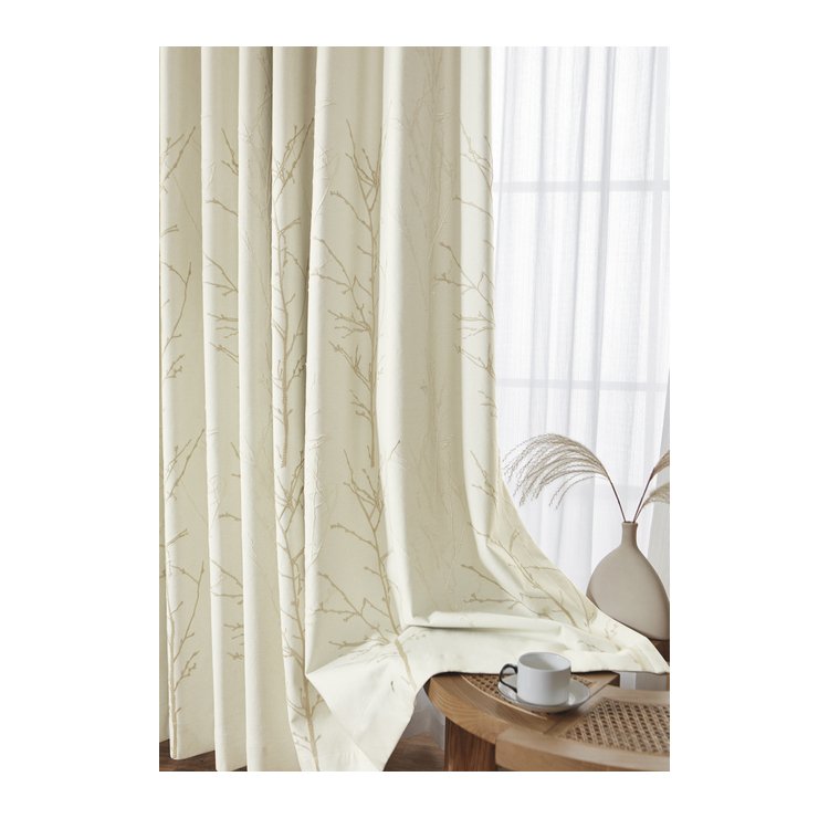 Good Classification Wholesale Chinese Style 3D Embroidered Floral Double Layer Window Curtains For Household