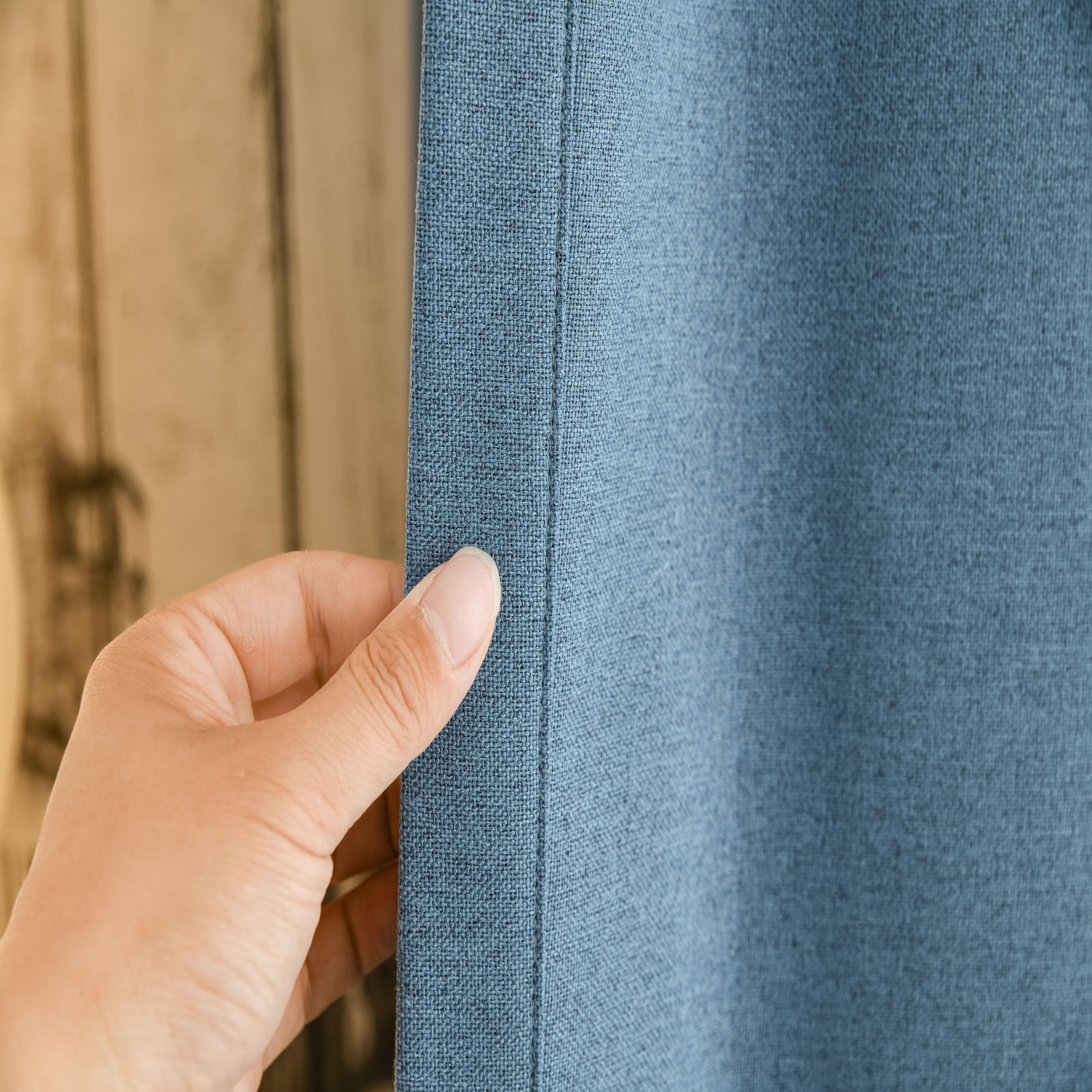 Cotton-like linen fabric multi-coloured yarn bedroom curtains beautiful linen 100% blackout curtains