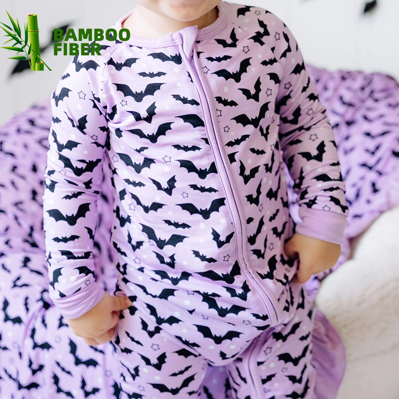 OEM ODM spring infant print pajamas newborn cute custom clothes zipper baby boy bamboo fiber romper