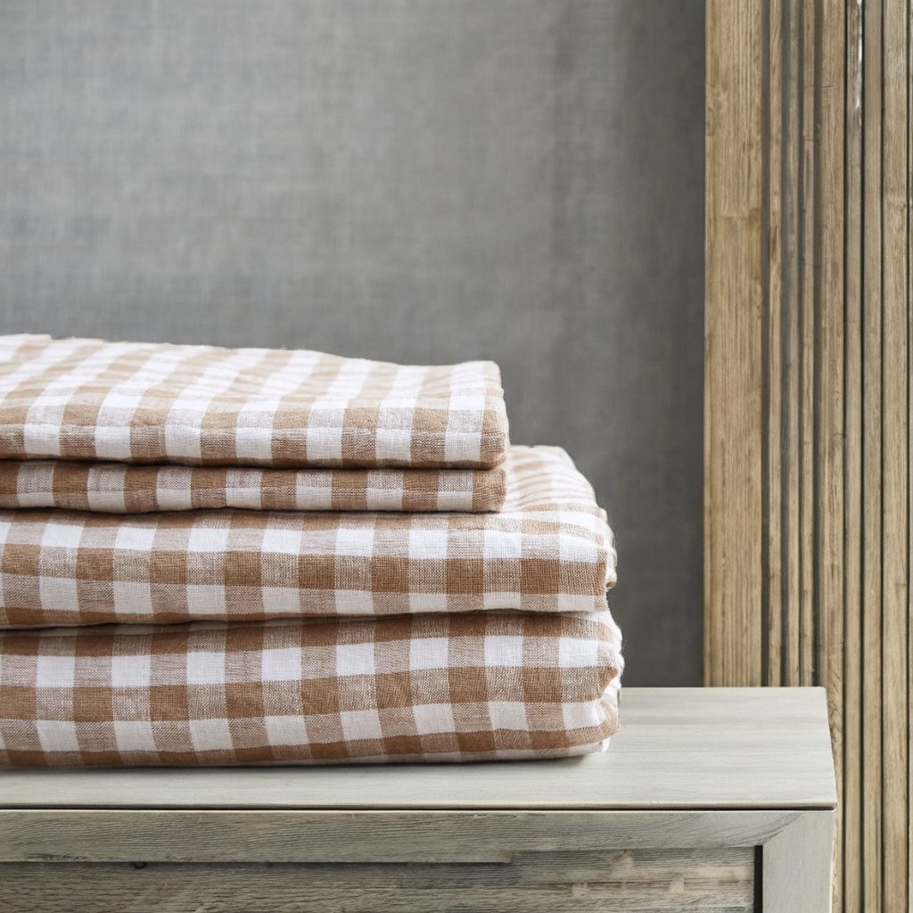 Wholesale Custom 255cm Wide Linen Roll Fabric High Quality 100% Linen Super Soft Grid Shirts Dresses Sofas Cars Home Girls