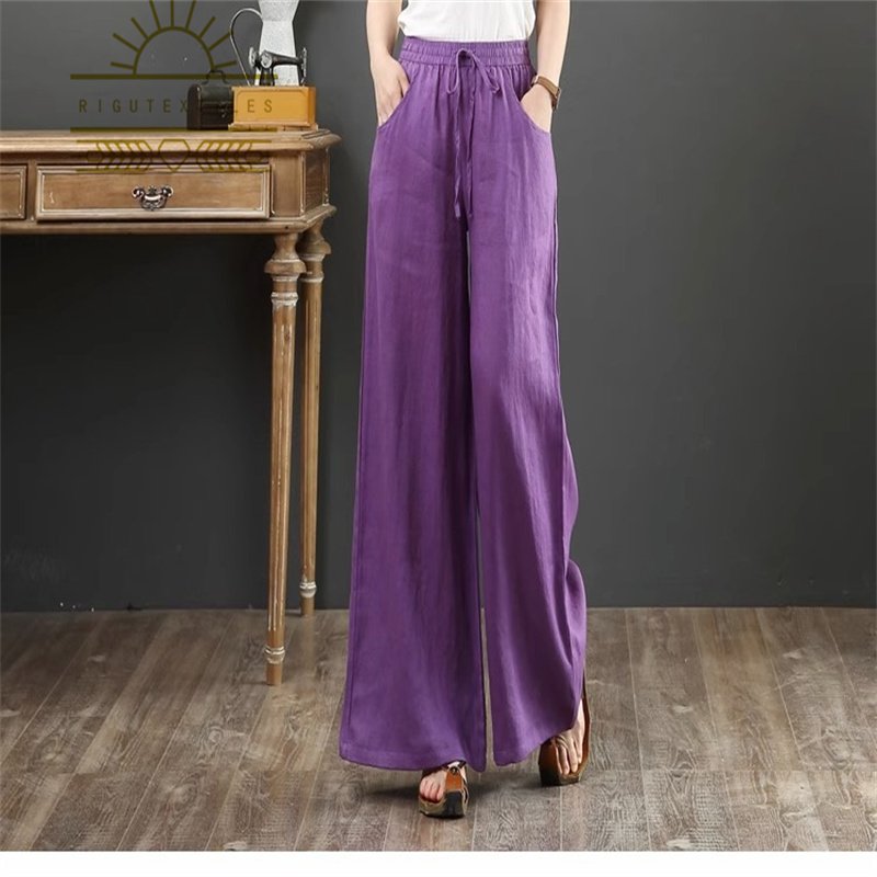 RIGU Textiles Pure Linen Fabric In Stock High Quality Solid Colors 100% Linen Fabric For Clothing