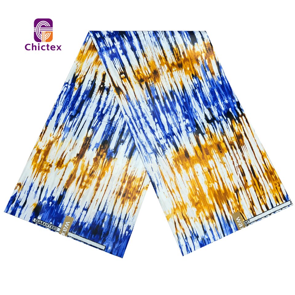 High Quality African Wax Cloth 110gsm Veritable Polyester Stretch Satin Fabric Printed Fabric Wax