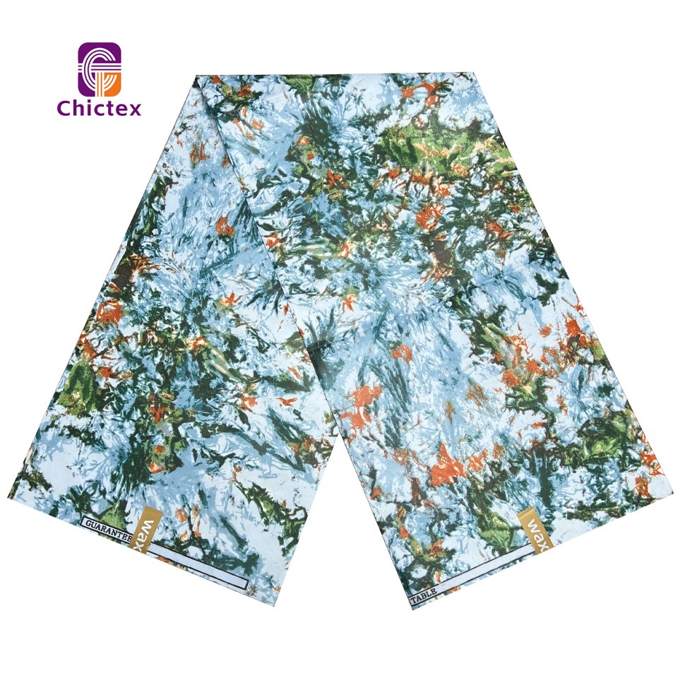 High Quality African Wax Cloth 110gsm Veritable Polyester Stretch Satin Fabric Printed Fabric Wax
