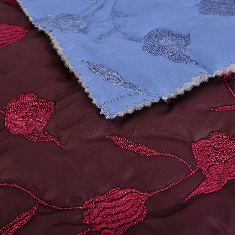 Fashion 100% polyester 300T pongee flower design quilting fabric for winter coat