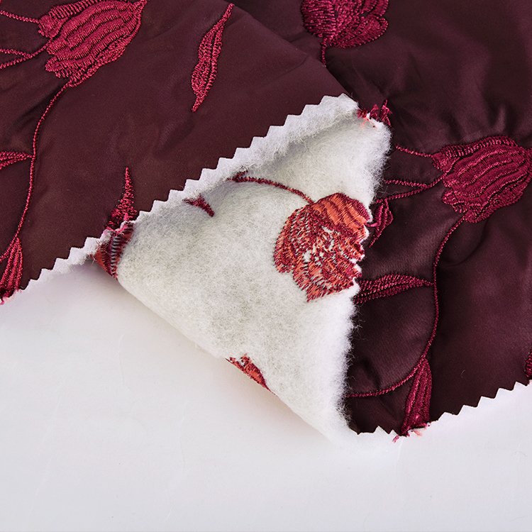 Fashion 100% polyester 300T pongee flower design quilting fabric for winter coat