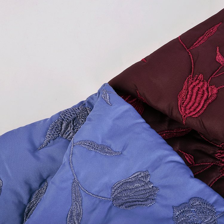 Fashion 100% polyester 300T pongee flower design quilting fabric for winter coat