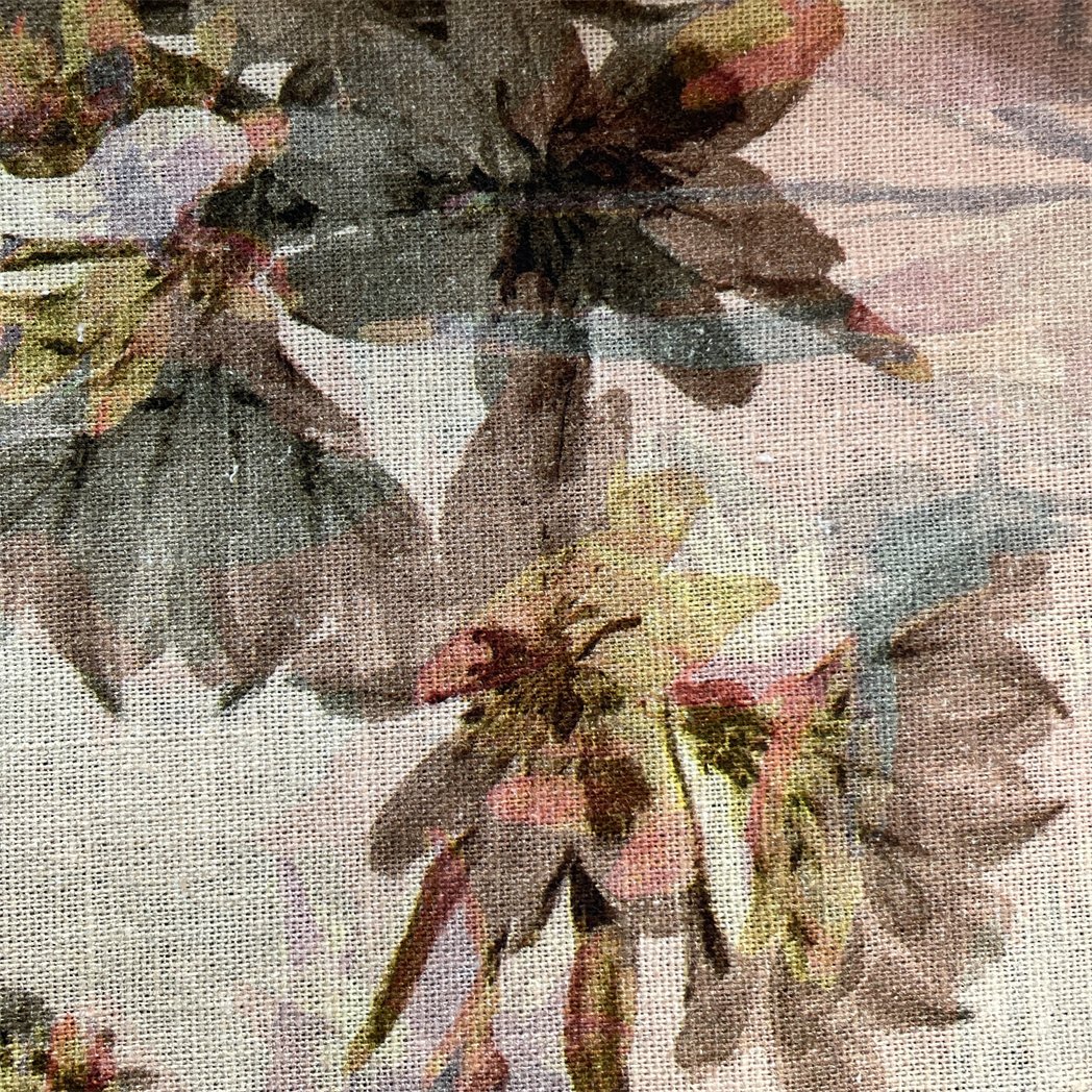Hot Selling High Quality Breathable Digital Printing Microfiber Linen Digital Printing Fabric Viscose Linen for Dress