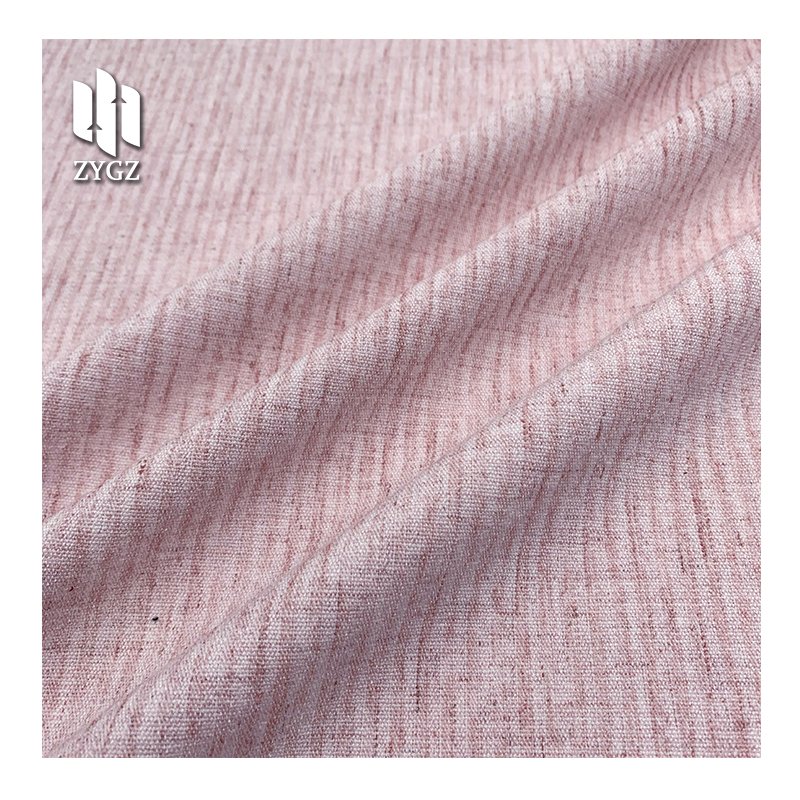 Fashion Linen Polyester Blending-spun Stripe Stretch Fabric Wholesale for Autumn Women's Dress Clothing T-shirt