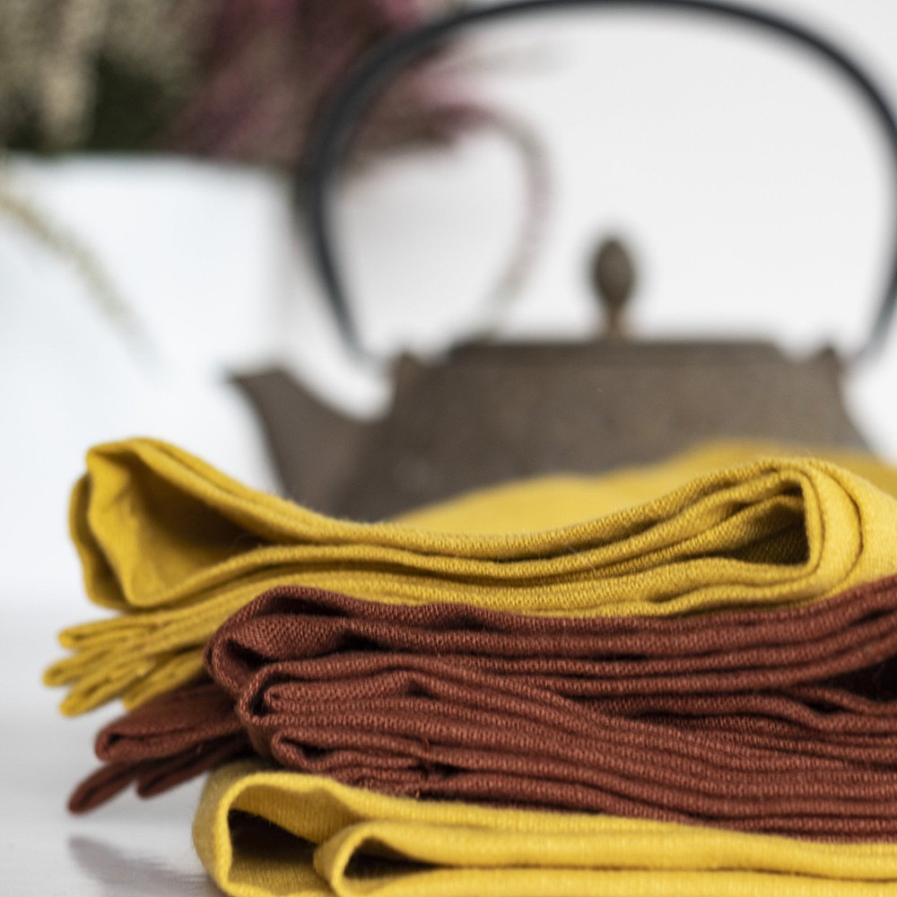 Natural Style 100% Linen cloth Napkin Luxury Custom size Organic Flax fabric embroidered LOGO Pure Linen Cotton placemat