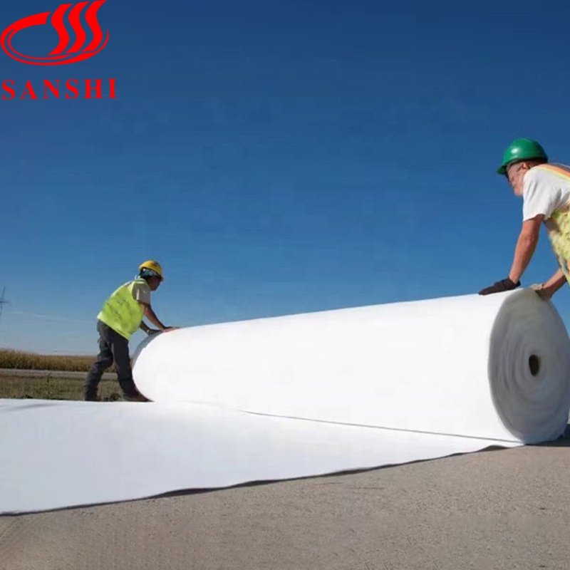 Knitted Polyester Geogrid Composite Nonwoven For Road Paving Material filament/short fiber needle geotextiles fabric