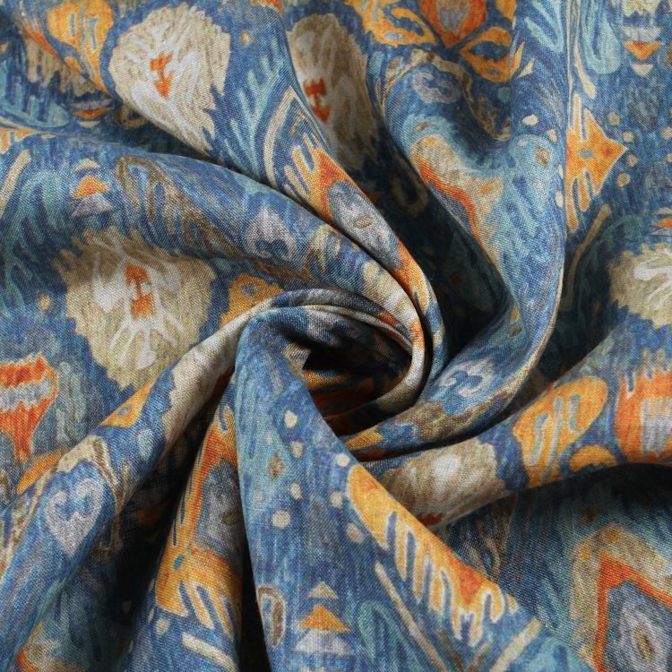 C-626 Fast delivery hot sale custom colorful printed 100 linen woven fabric for dress