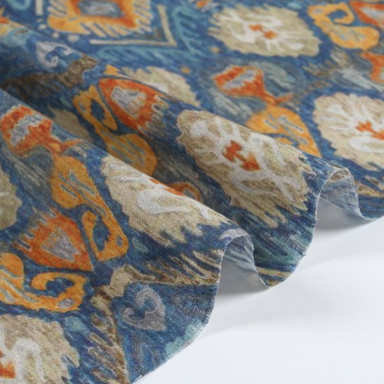 C-626 Fast delivery hot sale custom colorful printed 100 linen woven fabric for dress