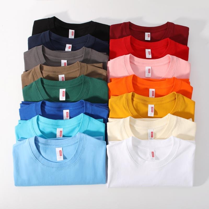 Men's Custom Logo Crew Neck T-Shirt Breathable Jersey Casual Short Sleeve Silk Screen Printing Blank Design O-Neck Short Length