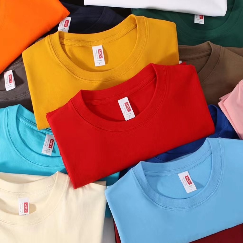 Men's Custom Logo Crew Neck T-Shirt Breathable Jersey Casual Short Sleeve Silk Screen Printing Blank Design O-Neck Short Length
