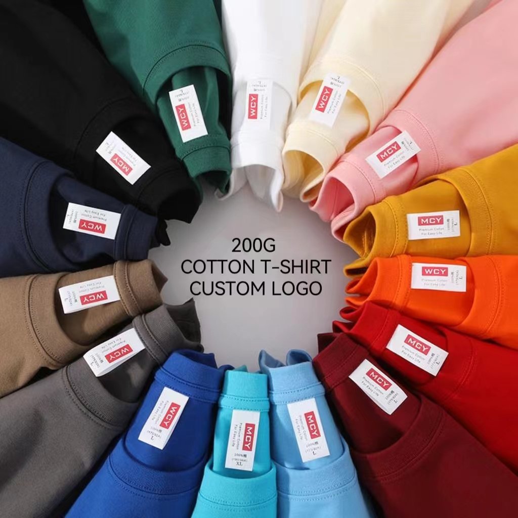 Men's Custom Logo Crew Neck T-Shirt Breathable Jersey Casual Short Sleeve Silk Screen Printing Blank Design O-Neck Short Length