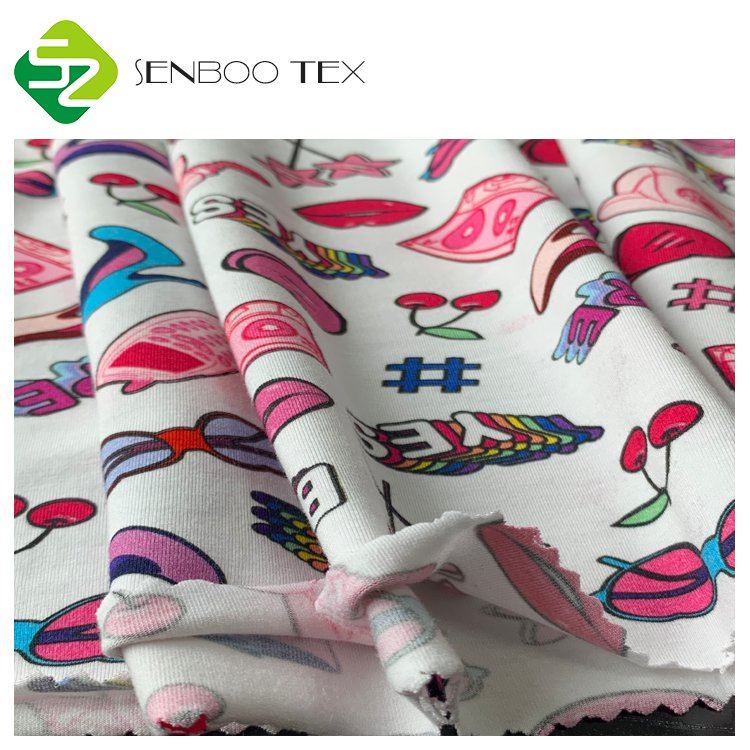 Custom Printed Bamboo Fabric Extremely Soft and Colored Jersey Knitted Techniques for Customized Pajamas and Underwear