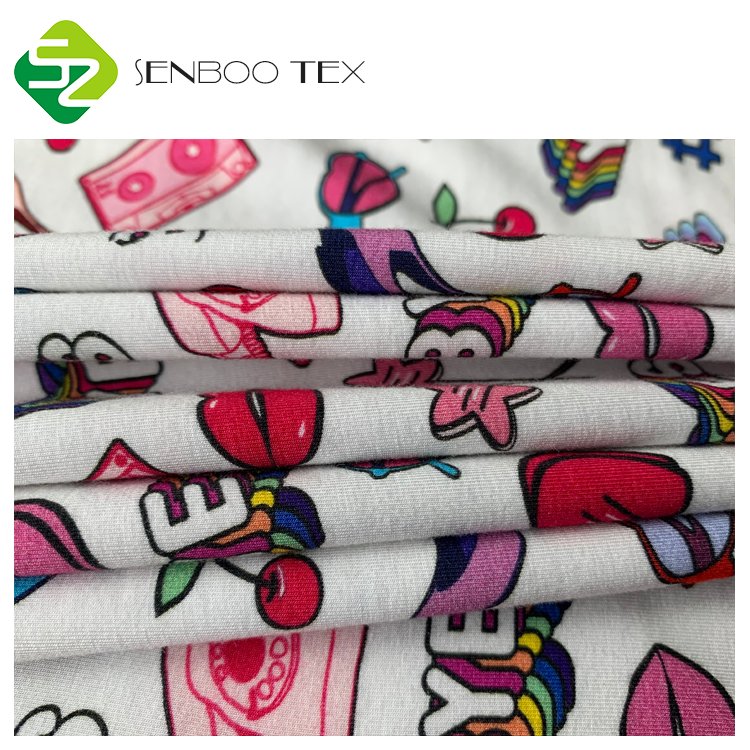Custom Printed Bamboo Fabric Extremely Soft and Colored Jersey Knitted Techniques for Customized Pajamas and Underwear