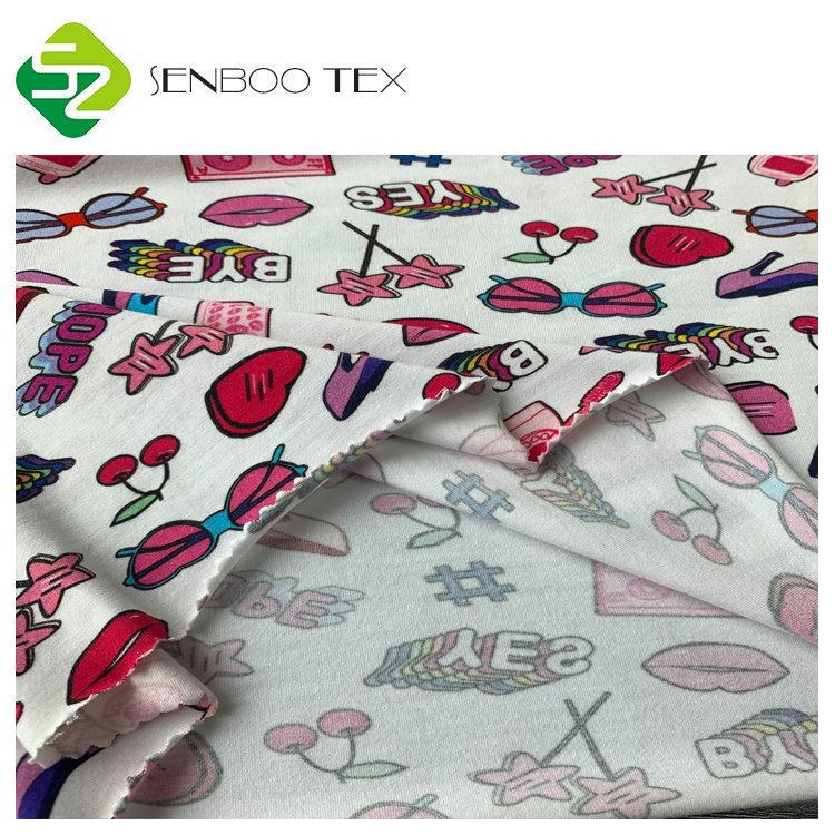 Custom Printed Bamboo Fabric Extremely Soft and Colored Jersey Knitted Techniques for Customized Pajamas and Underwear