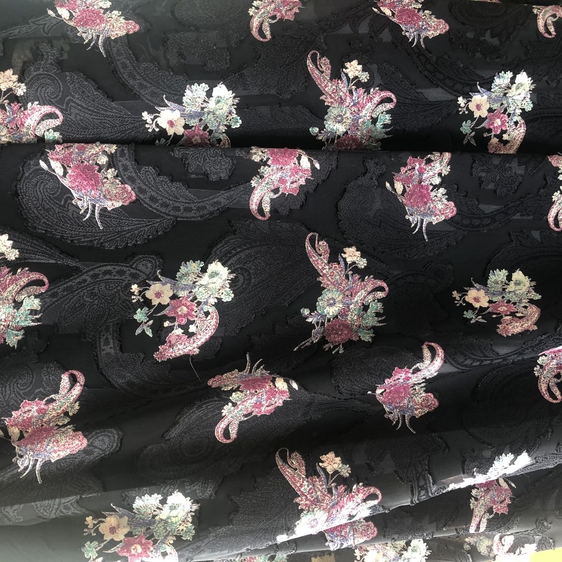 100% Jacquard Polyester Digital Printed Chiffon Shirt Dress Clothing Fabric Brocade Jacquard Woven EN Rohs Printed Saree 100GSM