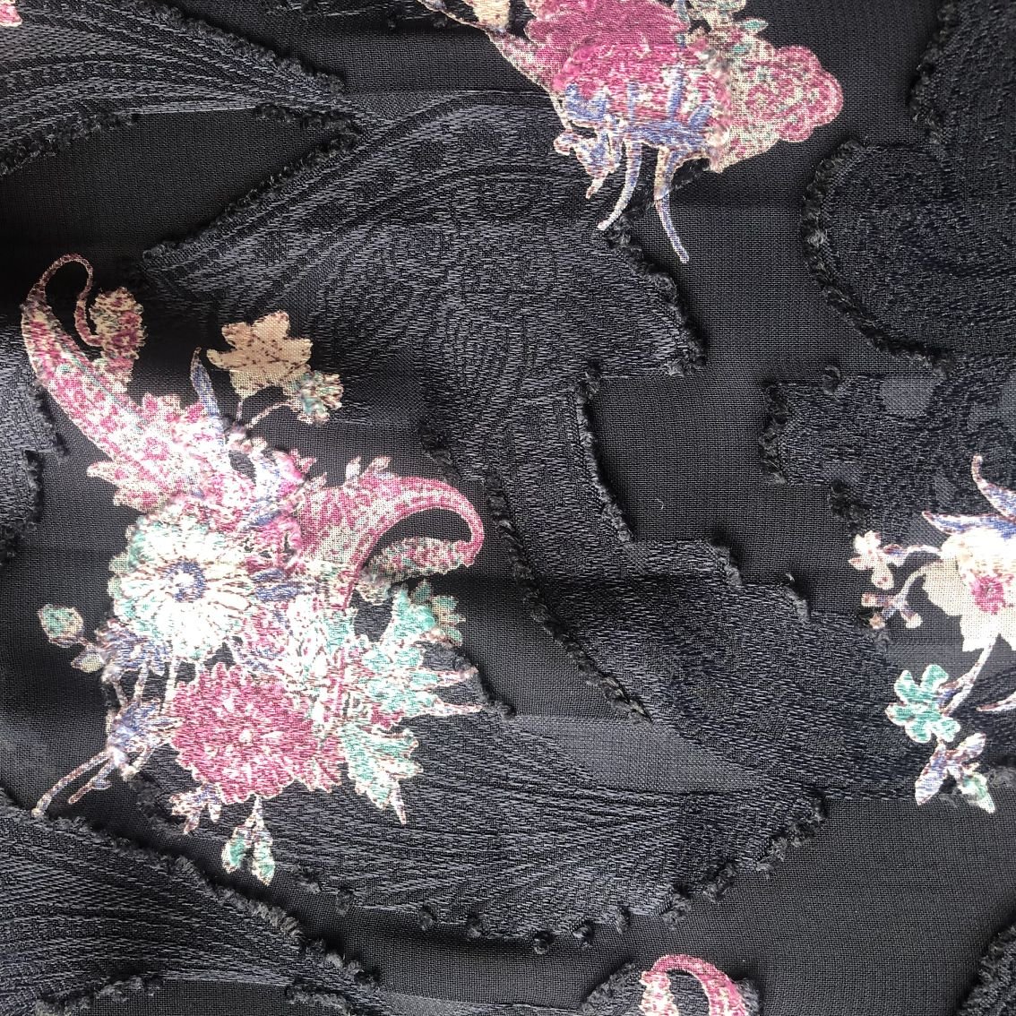 100% Jacquard Polyester Digital Printed Chiffon Shirt Dress Clothing Fabric Brocade Jacquard Woven EN Rohs Printed Saree 100GSM