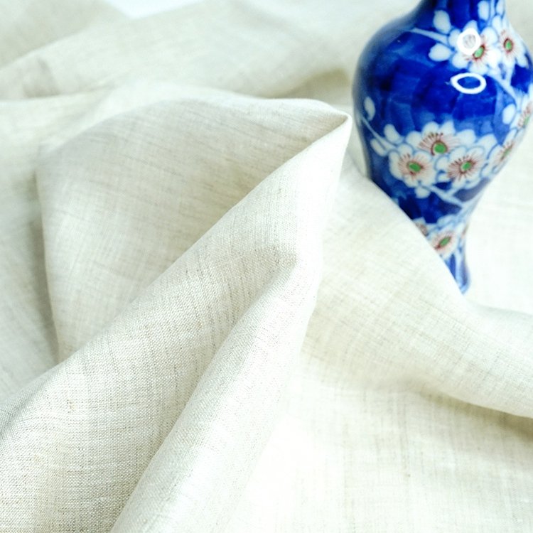 100% Linen Plain Weave Yarn Dye Stripe Anti Static Fabric For Dress Home Textile