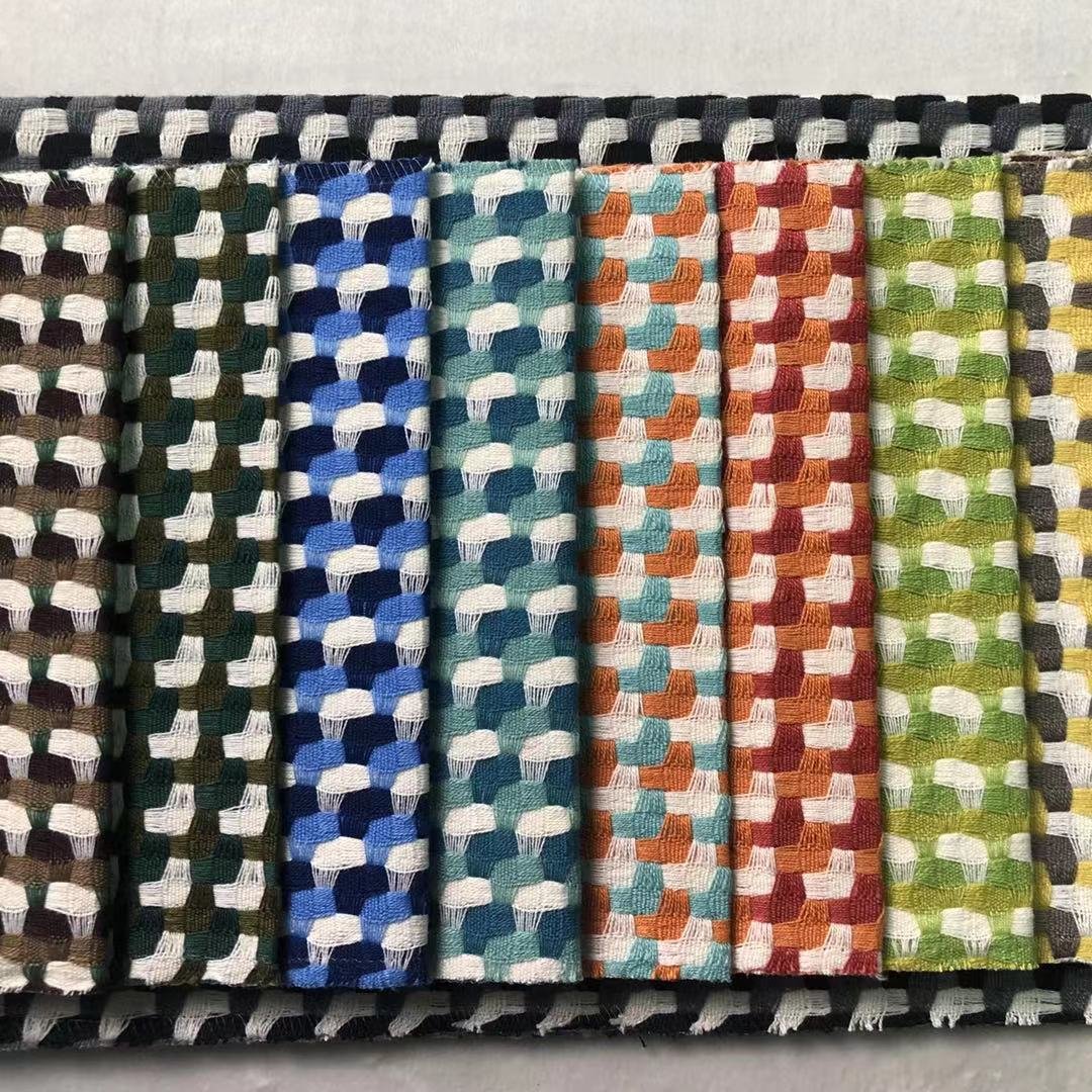 Manufacturer Organic Sustainable Yarn-dyed Woven polyester Fabric for sofa pillow