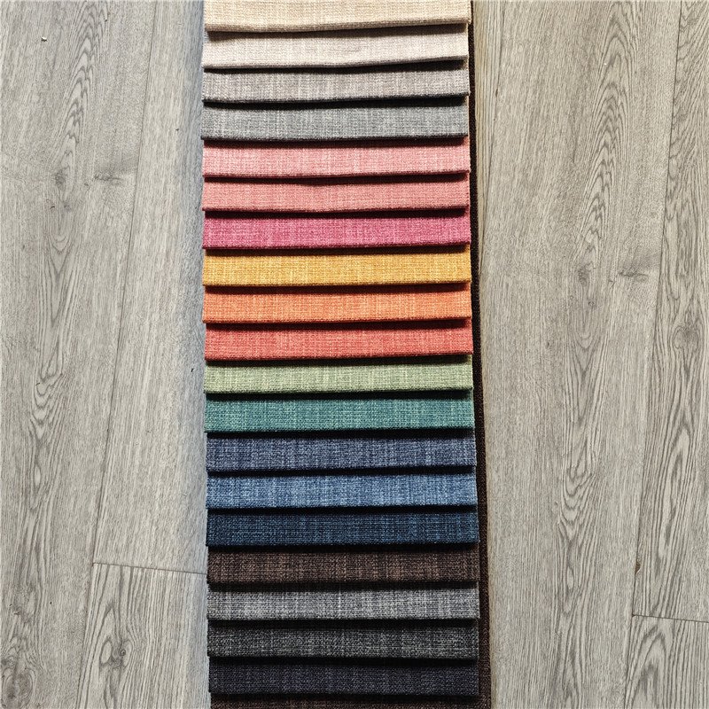 China Factory Good Quality 100%Polyester Sofa fabric upholstery Linen sofa fabric