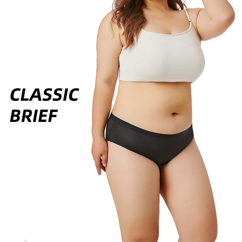 Shanhao OEM Plus Size Women Breathable Leakproof Panties Organic Cotton Bamboo Fabric Bragas Menstrual Period Panties