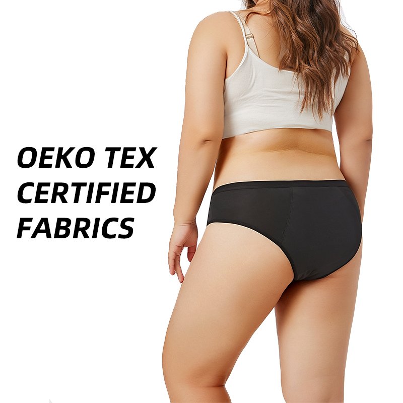 Shanhao OEM Plus Size Women Breathable Leakproof Panties Organic Cotton Bamboo Fabric Bragas Menstrual Period Panties