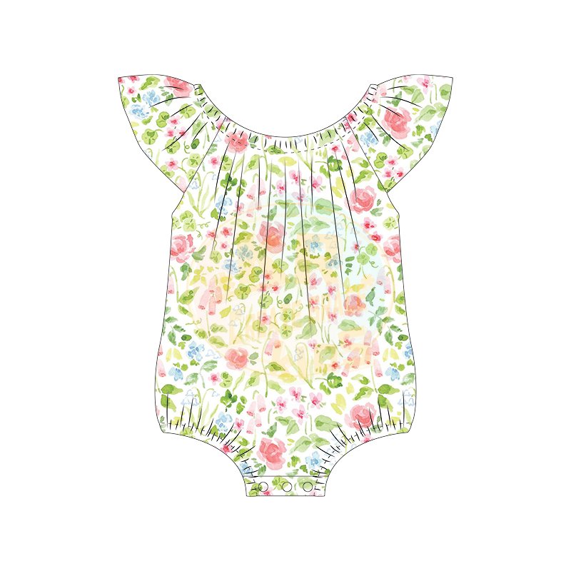 Wholesale High Quality Toddler Girls Romper Clothing Shorties Soft Milk Silk Fabric Custom Print One piece Onesie Baby Rompers