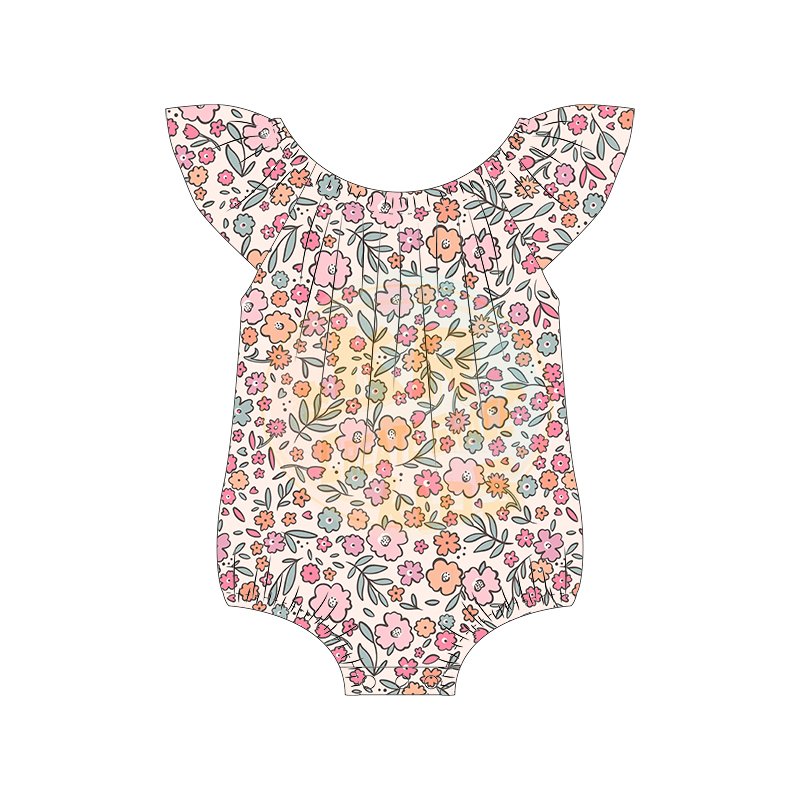 Wholesale High Quality Toddler Girls Romper Clothing Shorties Soft Milk Silk Fabric Custom Print One piece Onesie Baby Rompers