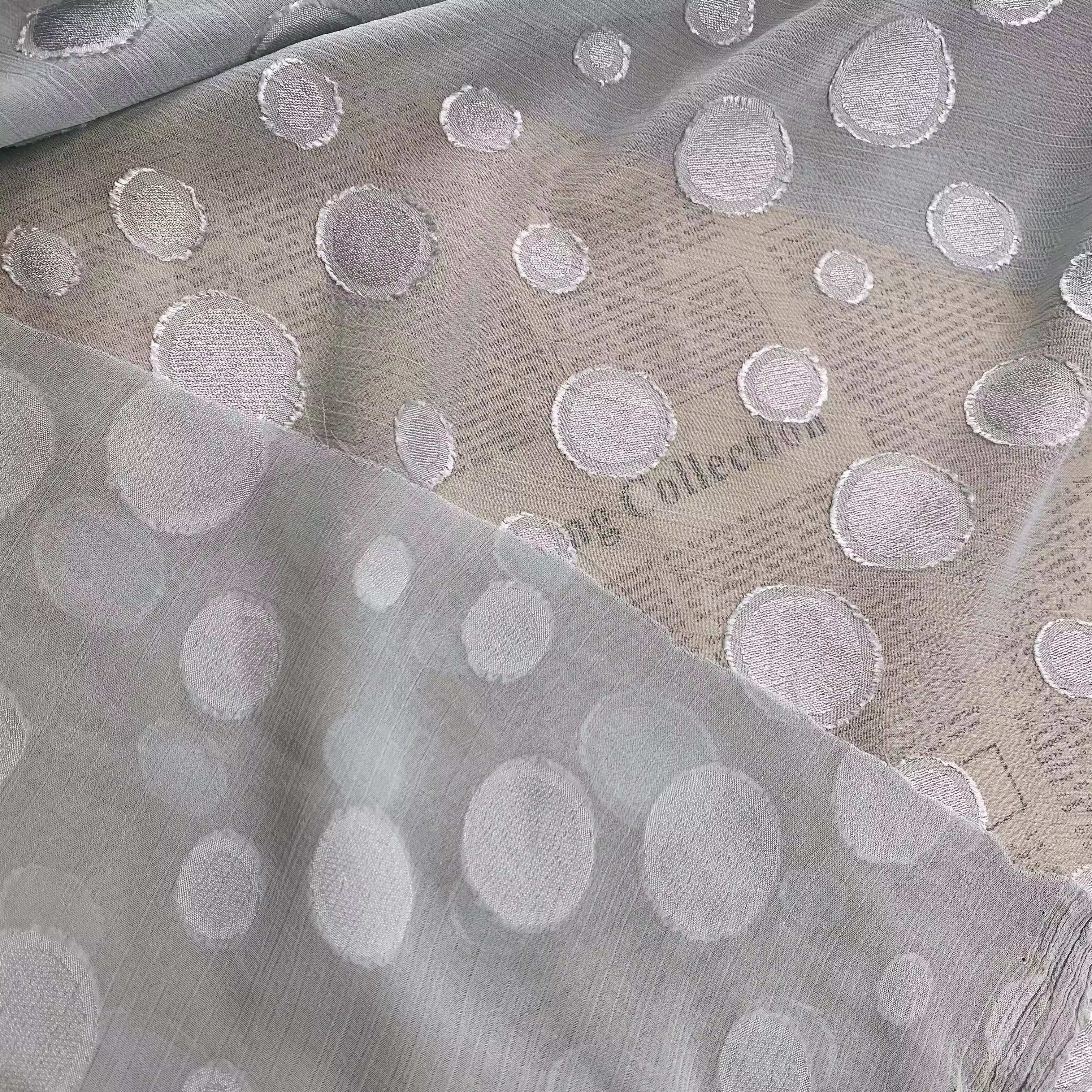 High Quality 100% Polyester JACQUARD CHIFFON FABRIC Polka Dot Cut Crepe for Garment Dresses