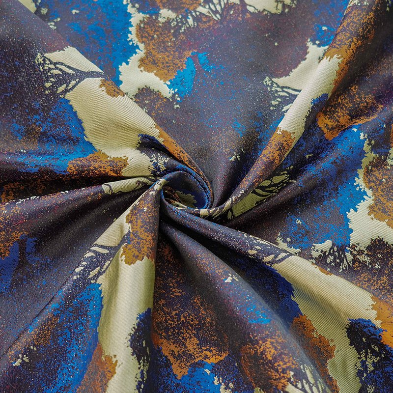 Oil painting feeling towering trees rich forest dress jacquard fabric Vintage fashion decorative fabric