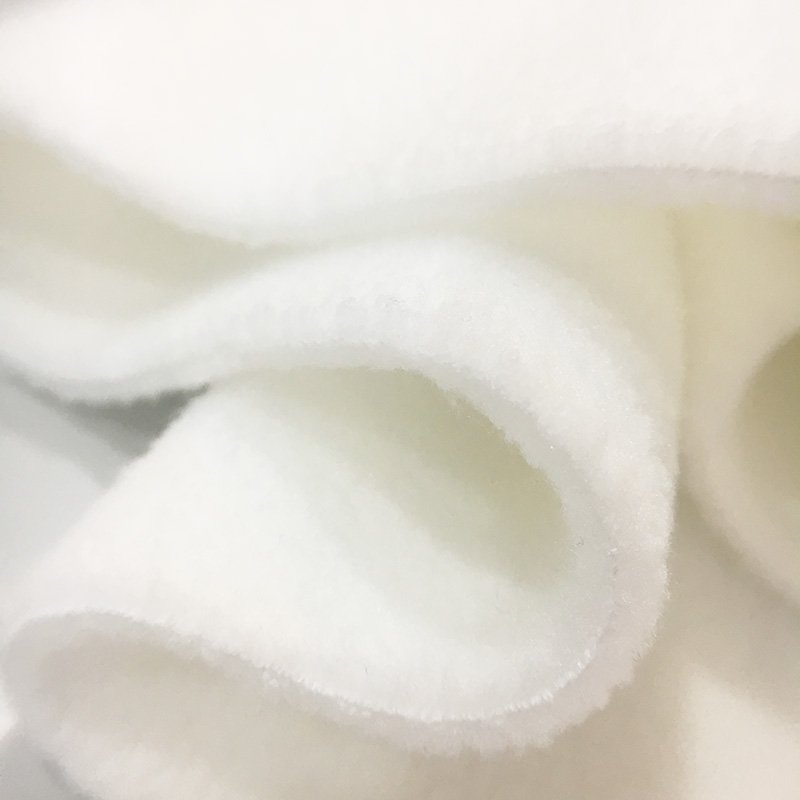 Wholesale 100% Polyester White Color Knitted Coral Polar Terry Plush Circle Fleece Fabric