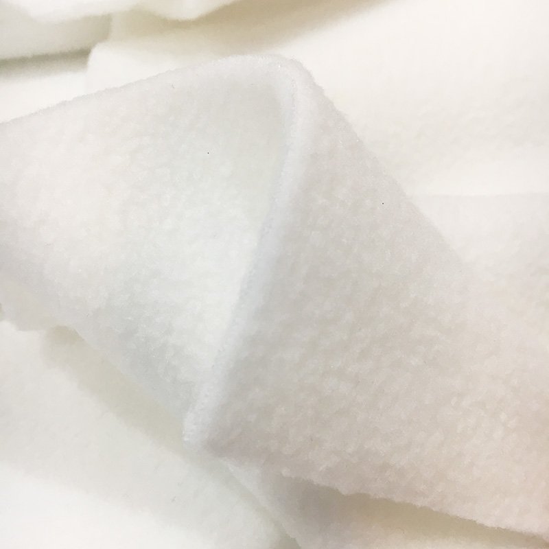 Wholesale 100% Polyester White Color Knitted Coral Polar Terry Plush Circle Fleece Fabric