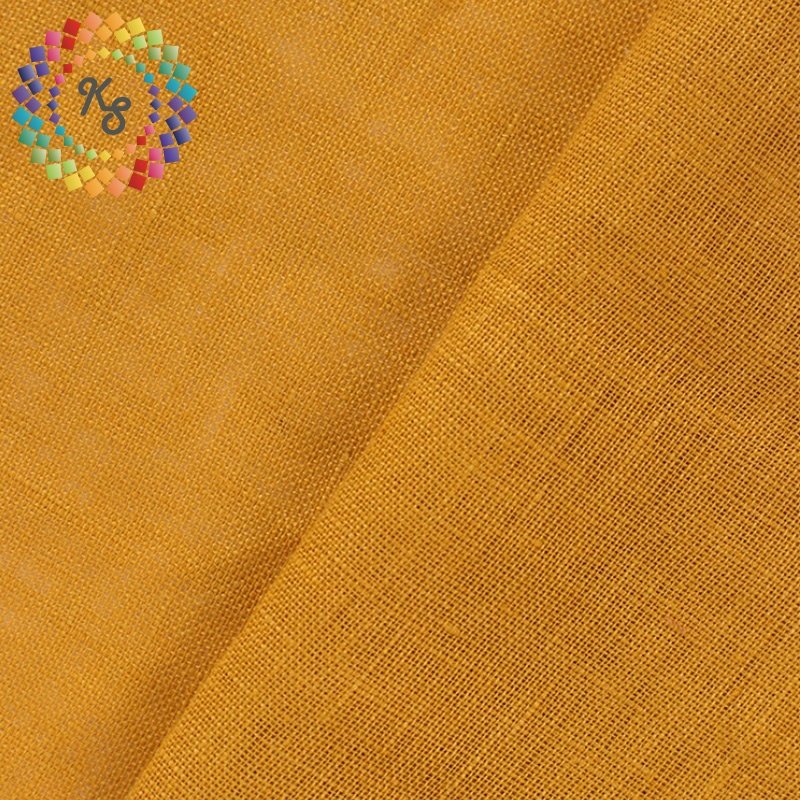 100% Pure Linen Sand Washed Flax Plain Dyed Linen Fabric