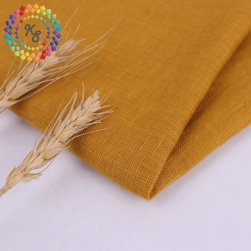 100% Pure Linen Sand Washed Flax Plain Dyed Linen Fabric