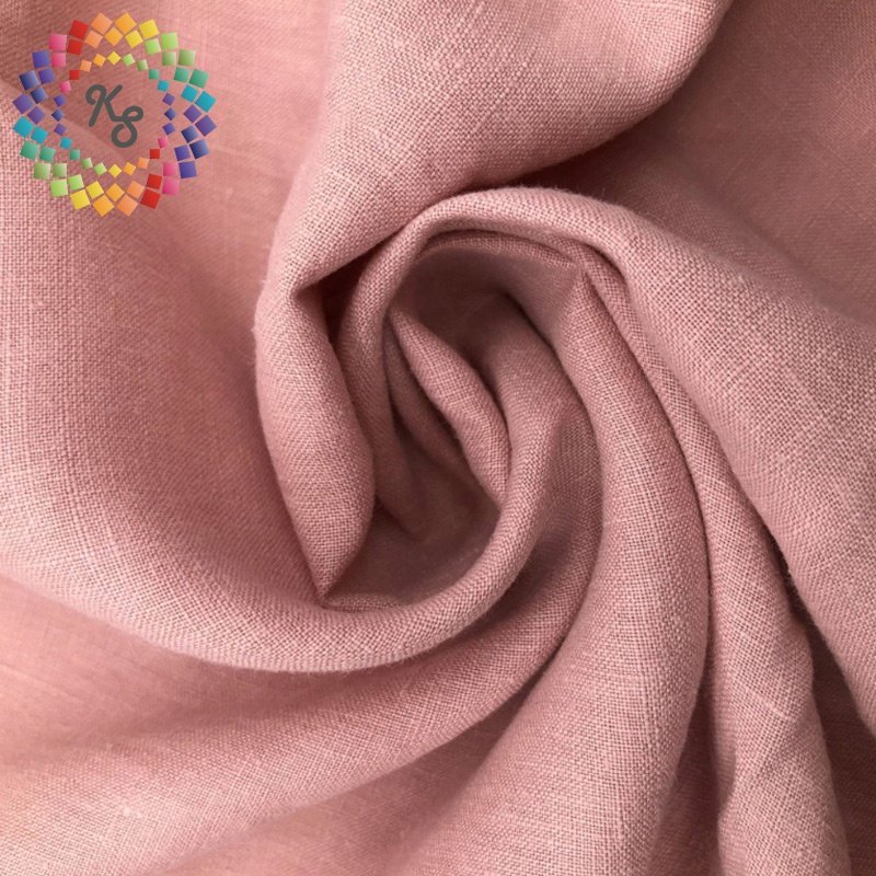 100% Pure Linen Sand Washed Flax Plain Dyed Linen Fabric