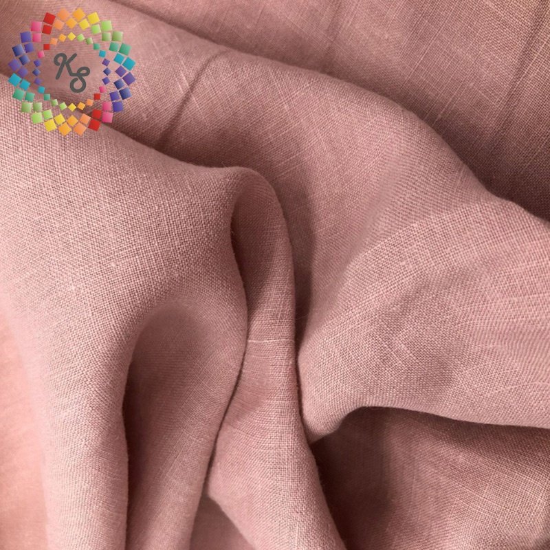 100% Pure Linen Sand Washed Flax Plain Dyed Linen Fabric