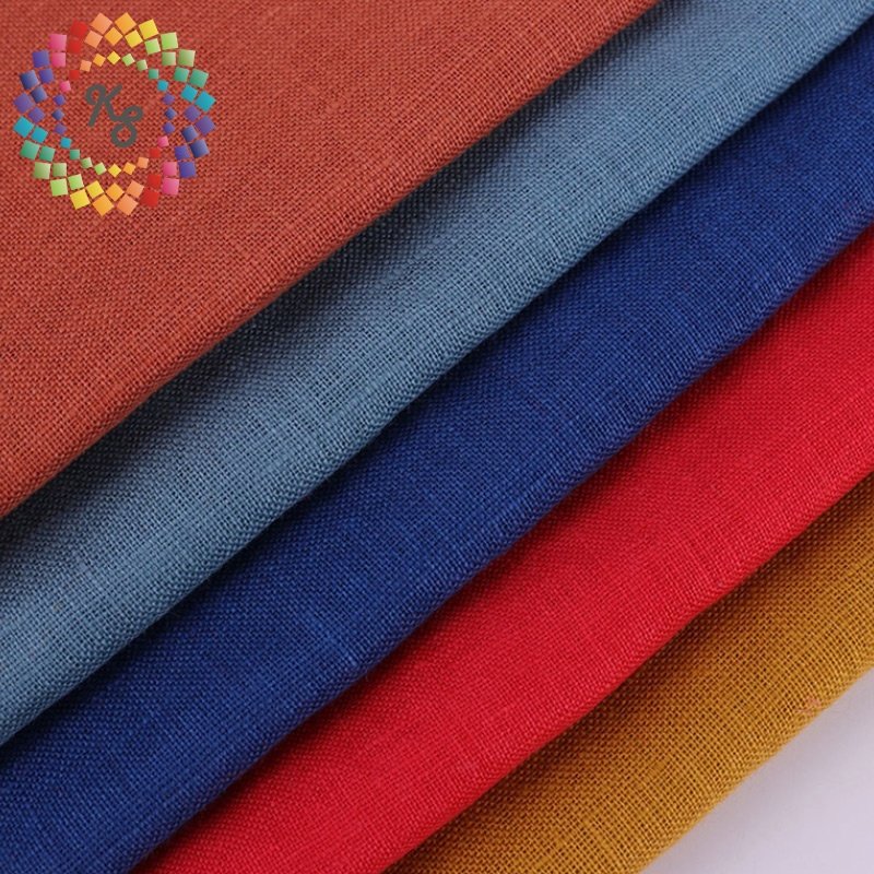 100% Pure Linen Sand Washed Flax Plain Dyed Linen Fabric