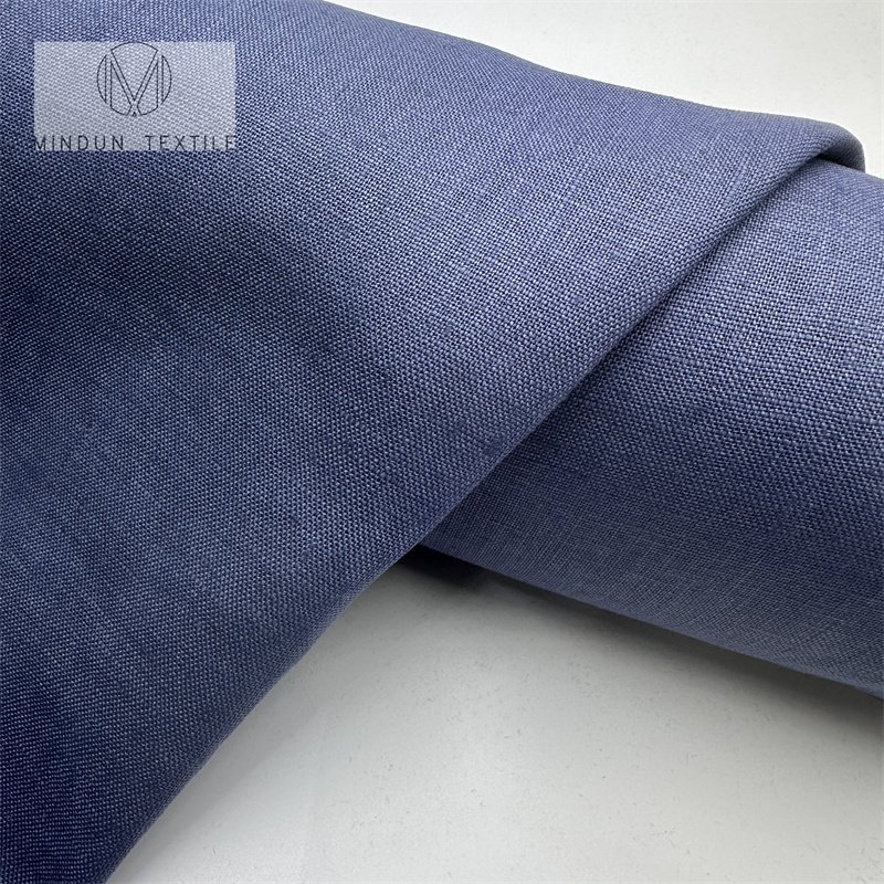Mindun Factory Ready To Ship 195GSM 100% Pure Linen Fabric Plain Dyed Linen For Women And Men Clothes Shirts Pants