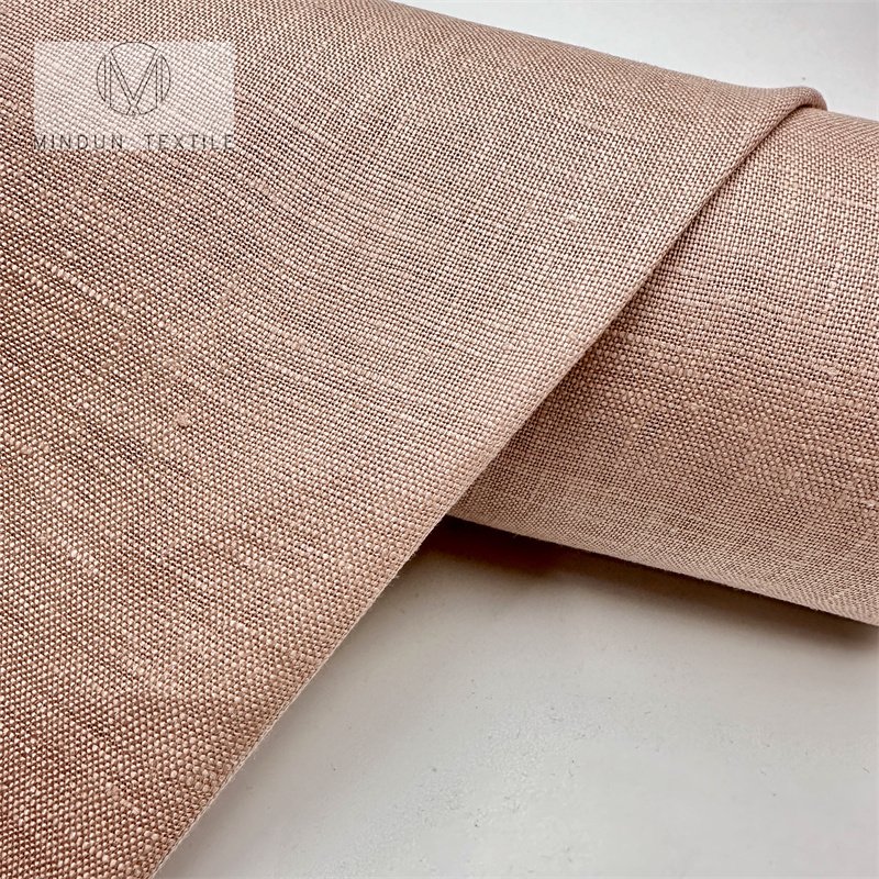 Mindun Factory Ready To Ship 195GSM 100% Pure Linen Fabric Plain Dyed Linen For Women And Men Clothes Shirts Pants