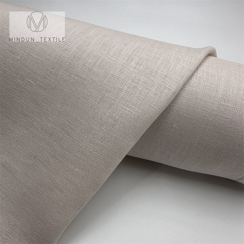 Mindun Factory Ready To Ship 195GSM 100% Pure Linen Fabric Plain Dyed Linen For Women And Men Clothes Shirts Pants